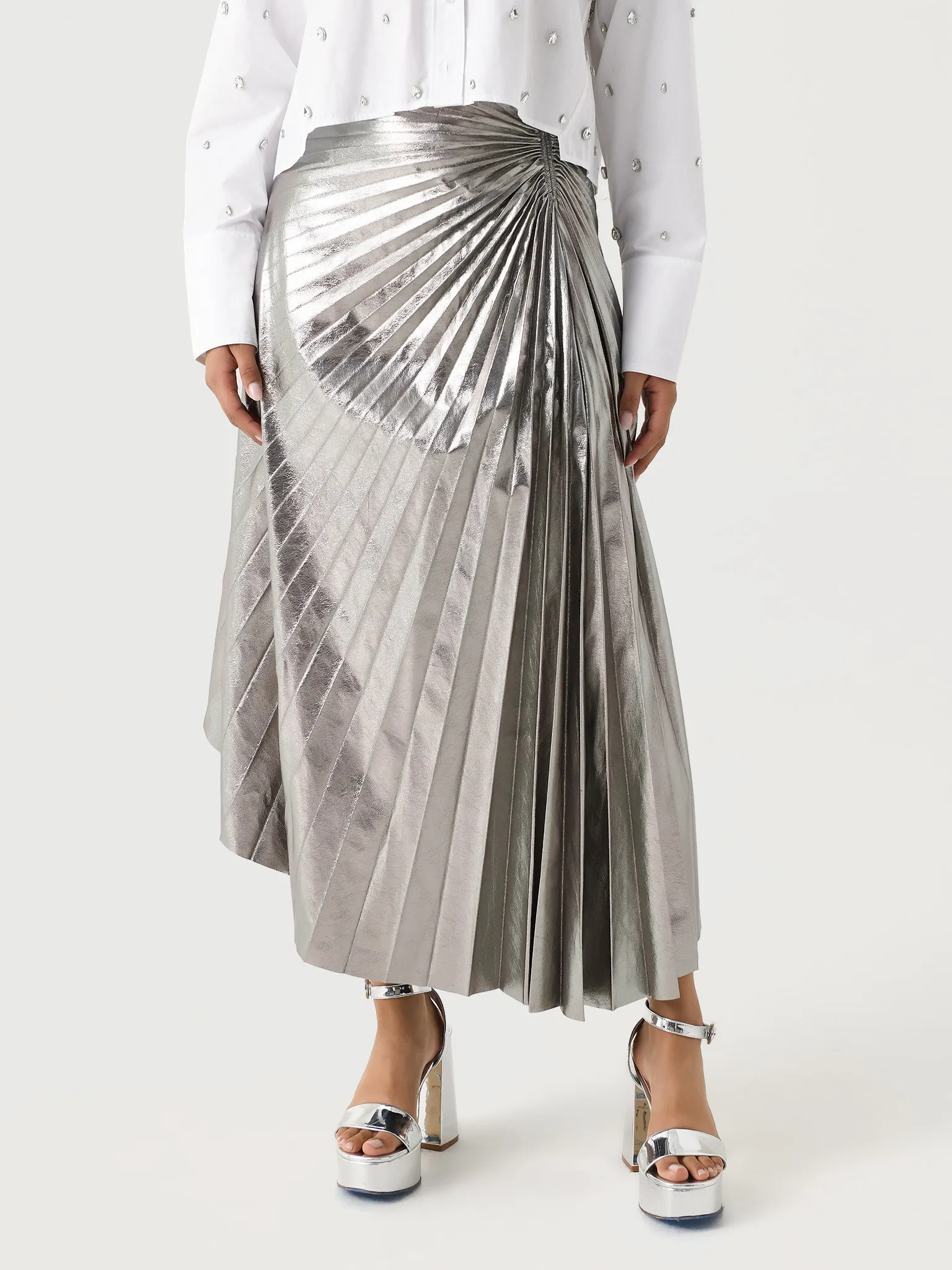ALC Women's Tracy Metallic Vegan Leather Skirt