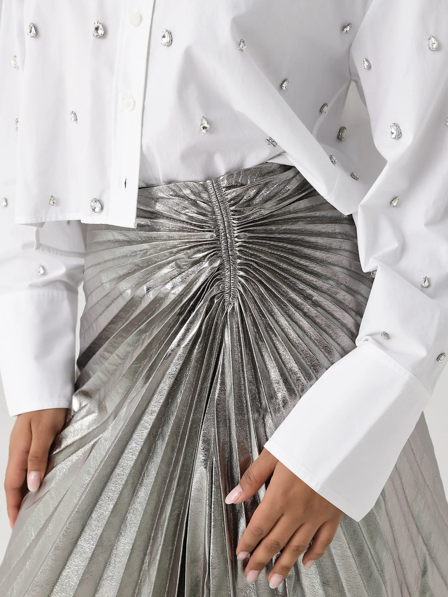 ALC Women's Tracy Metallic Vegan Leather Skirt