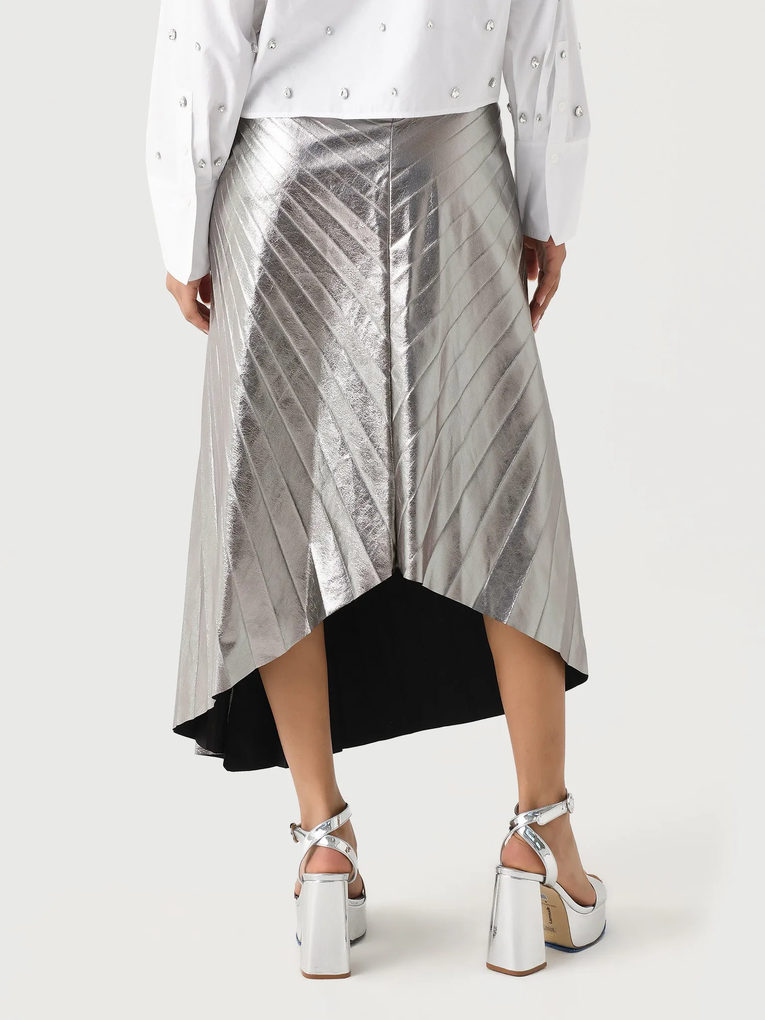 ALC Women's Tracy Metallic Vegan Leather Skirt
