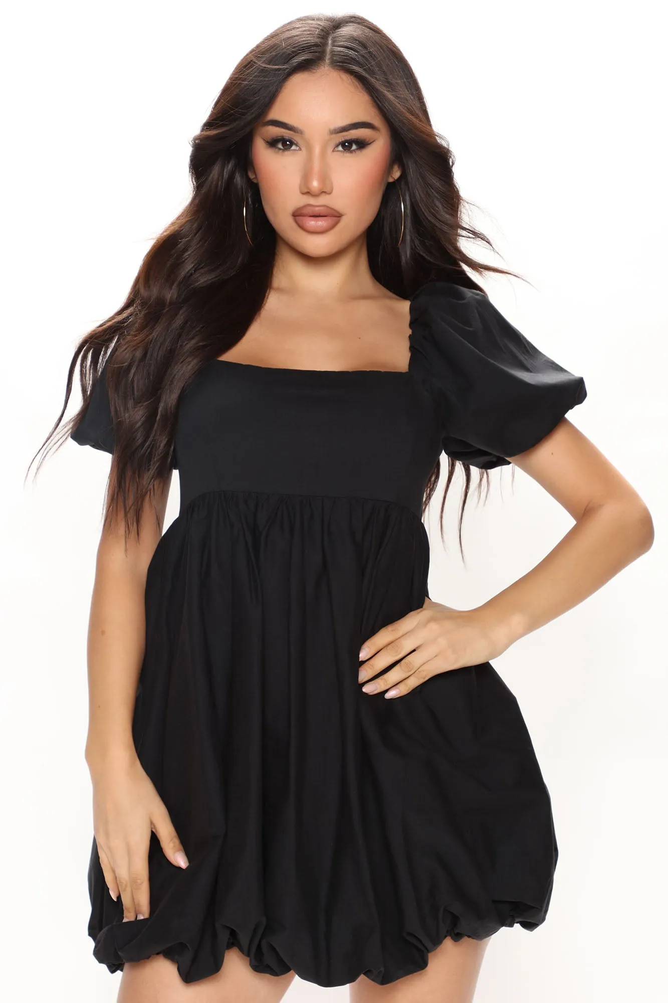 Anetta Babydoll Dress - Black