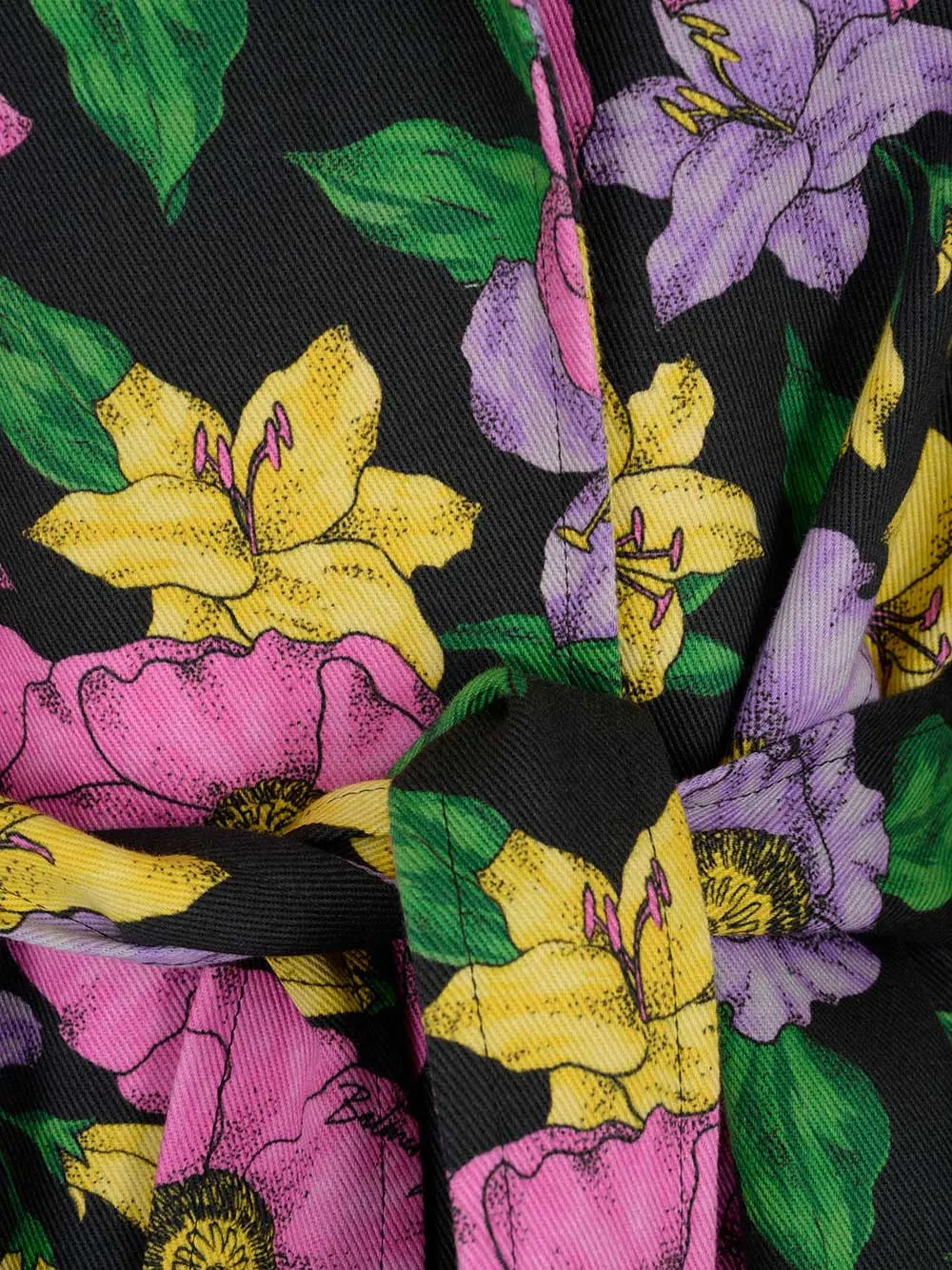 Balenciaga Belted Floral Print Trench Coat