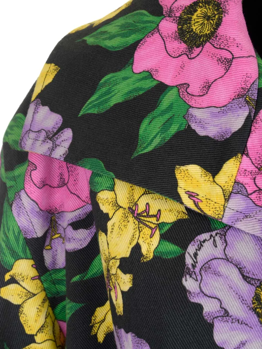 Balenciaga Belted Floral Print Trench Coat
