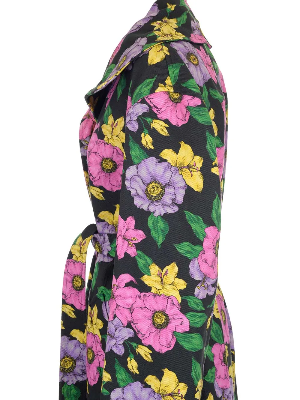 Balenciaga Belted Floral Print Trench Coat