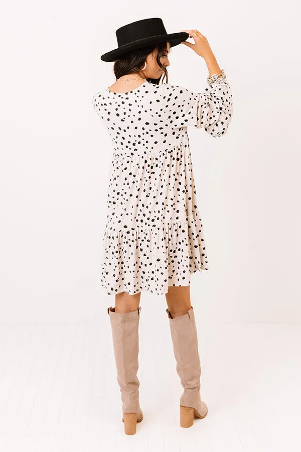 Betting On Brunch Babydoll Dress In Stone