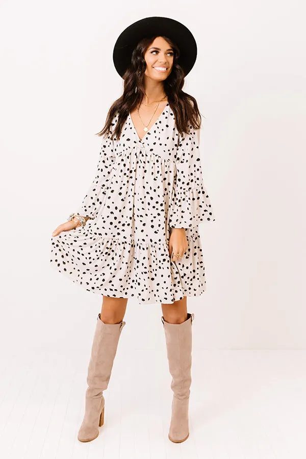 Betting On Brunch Babydoll Dress In Stone