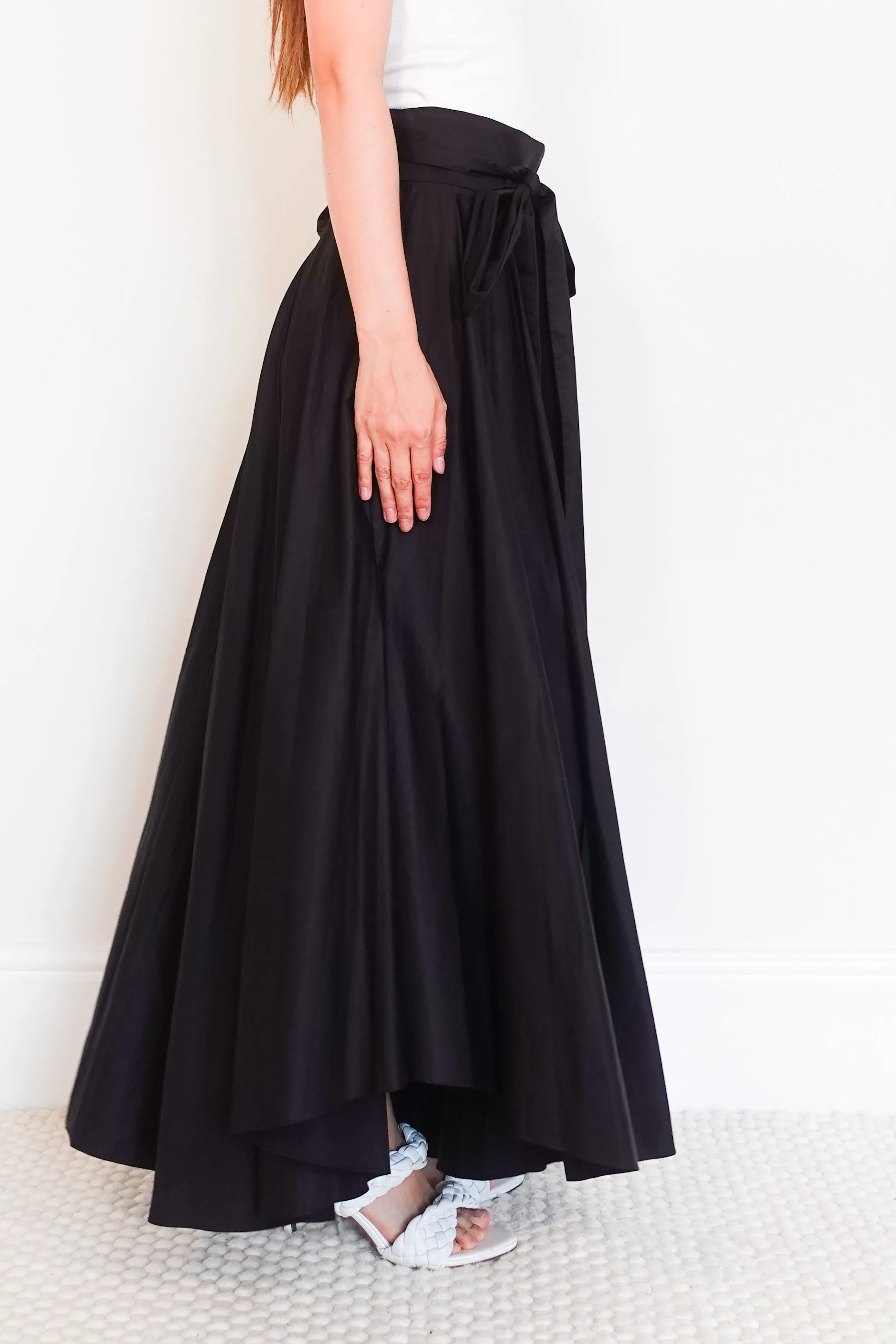 Black maxi cotton skirt