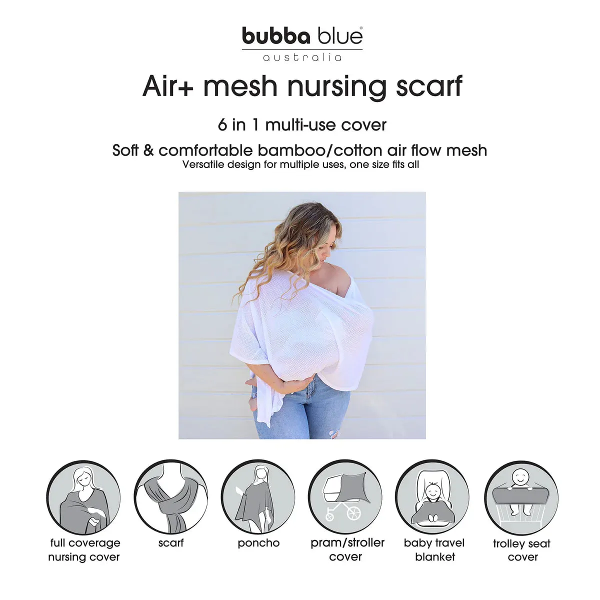 Bubba Blue Nordic 2pk AIR  Mesh Nursing Scarf