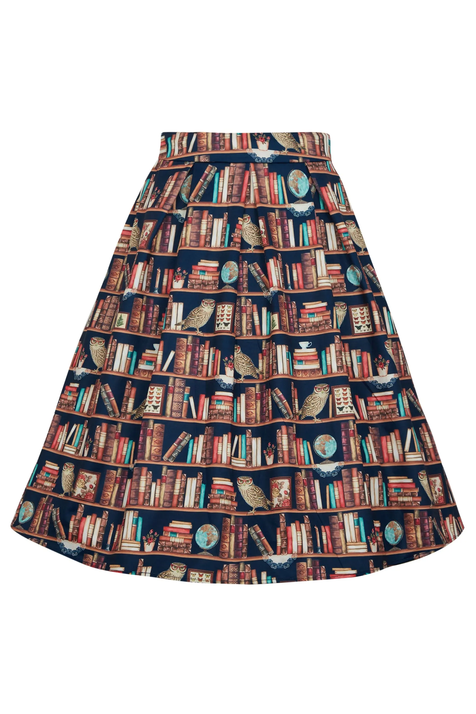 Carolyn Library Book & Owl Box Pleated Skirt