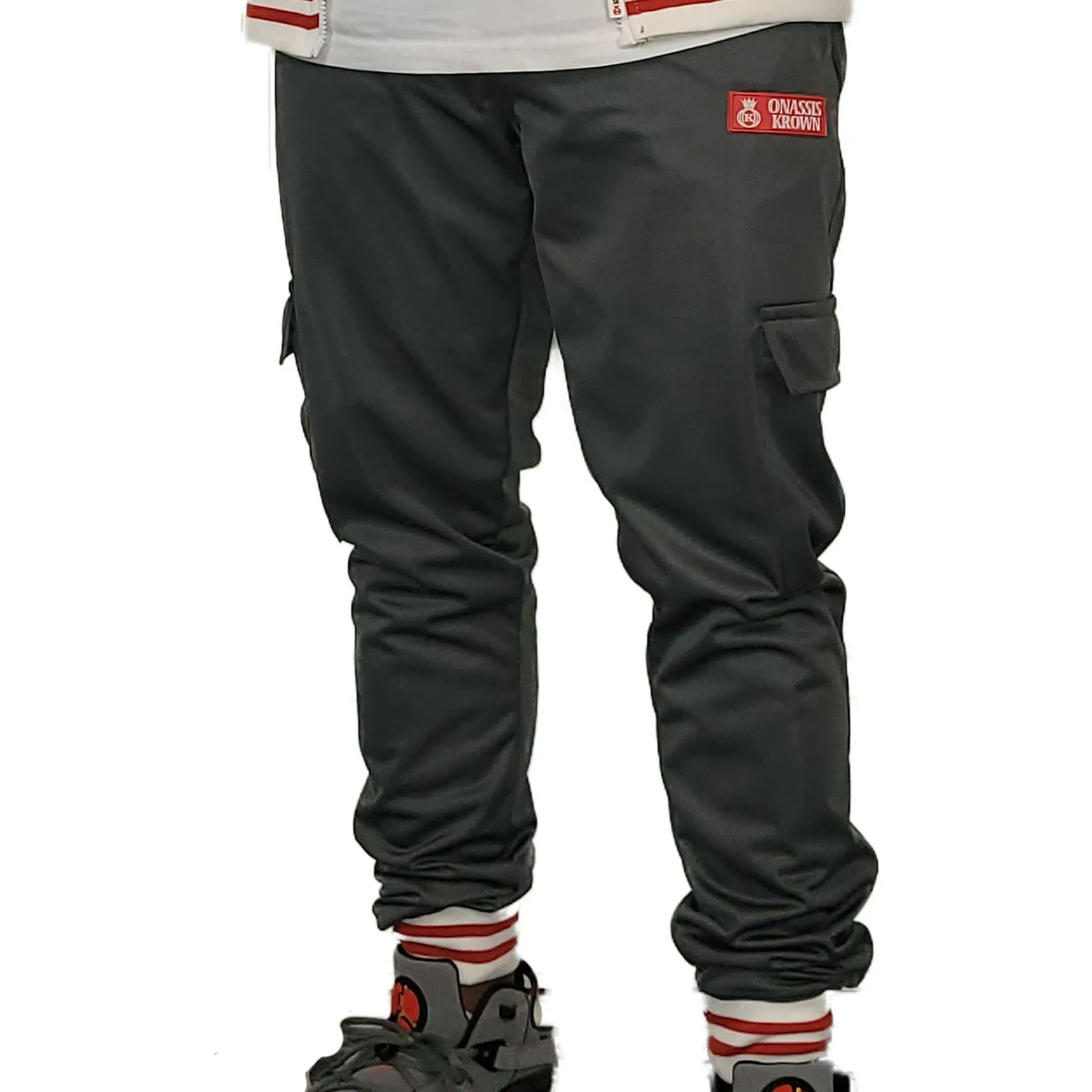 Gray Designer Cargo Sweatpants