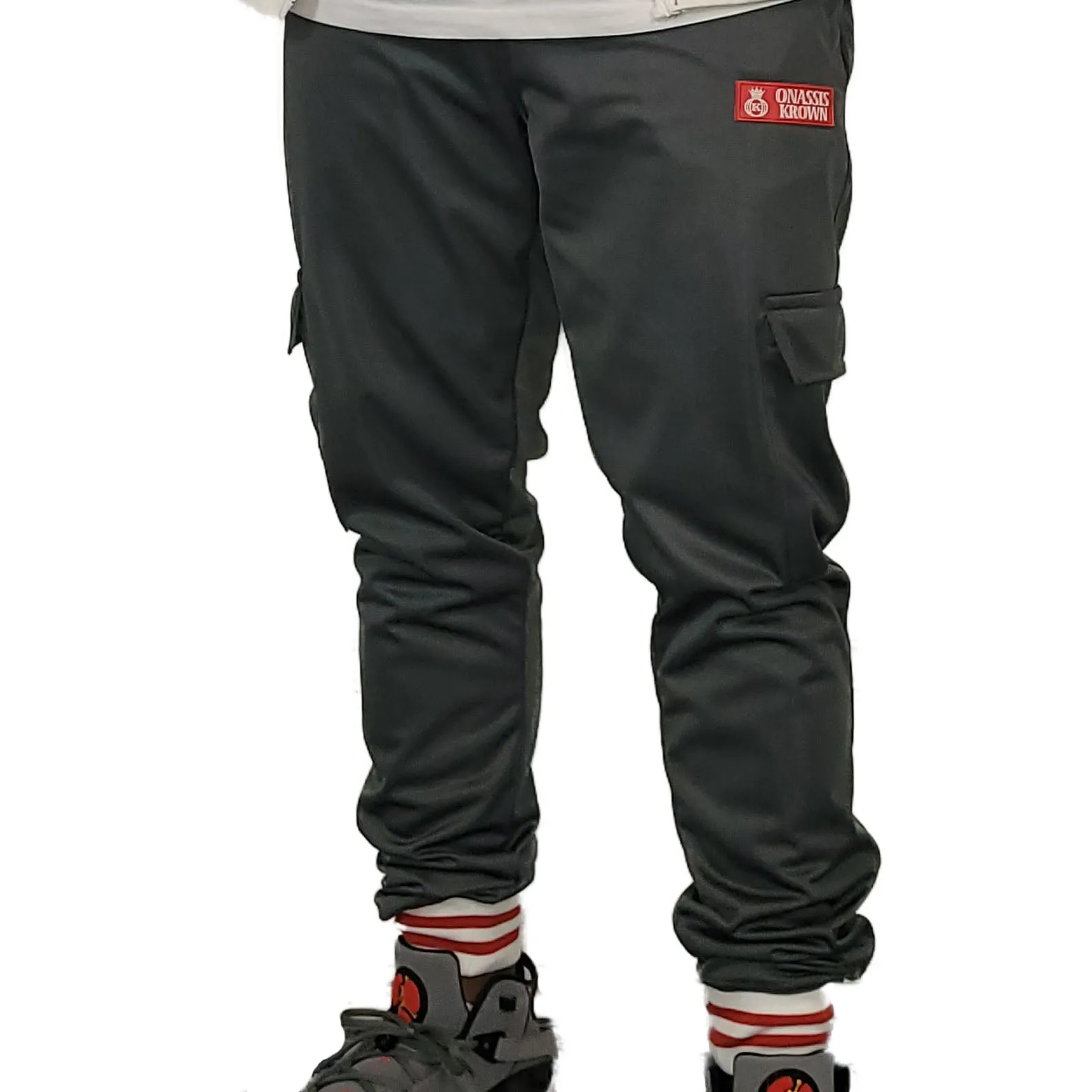 Gray Designer Cargo Sweatpants