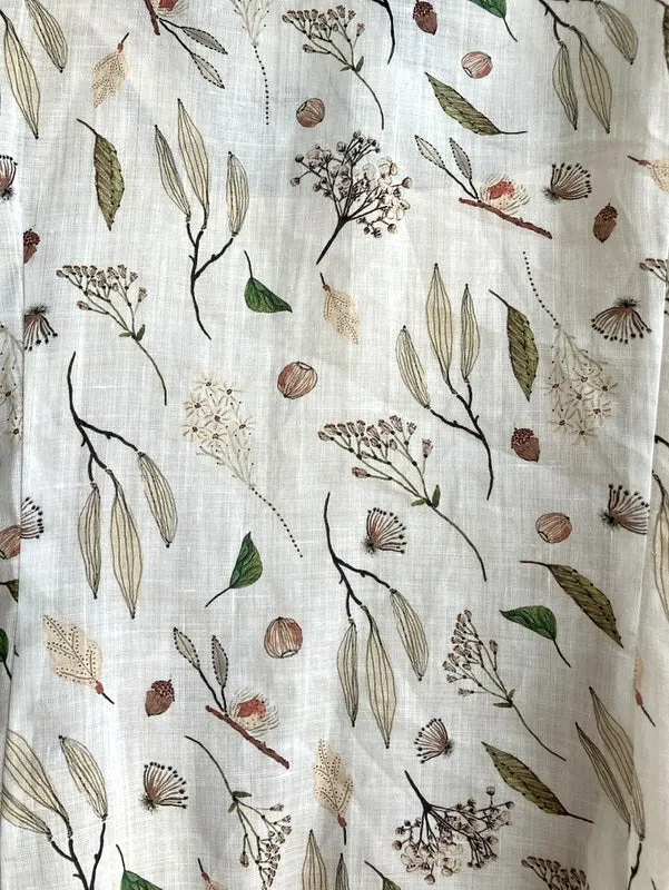 Jiva Fitted Shirt - Australiana Print - Ramie