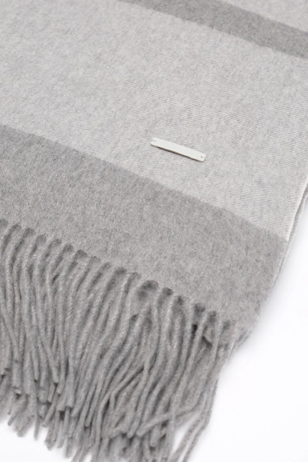Medium Gray Melange Rose Pure Cashmere Poncho / Blanket