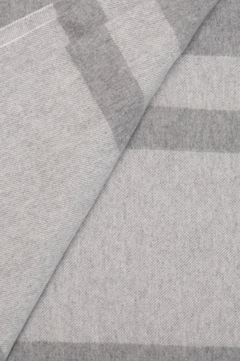 Medium Gray Melange Rose Pure Cashmere Poncho / Blanket