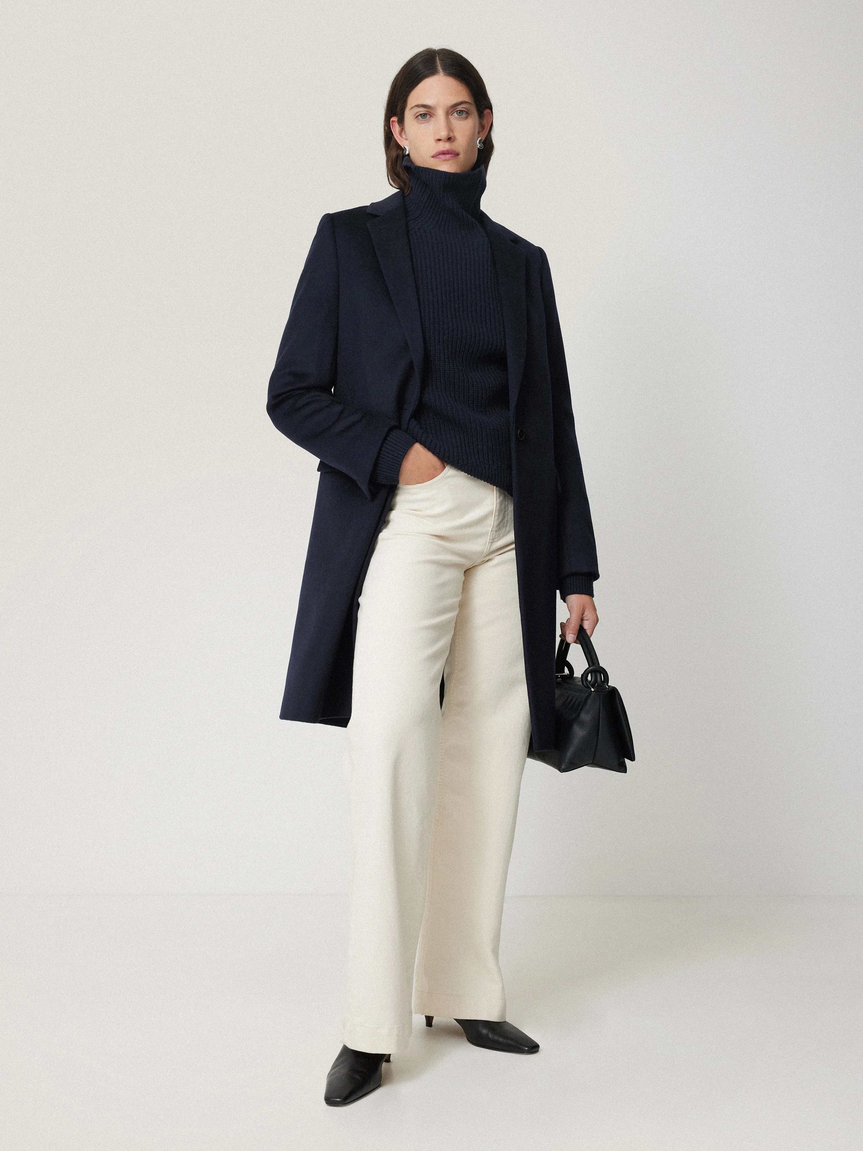 Merino Fishermans Rib Jumper | Navy
