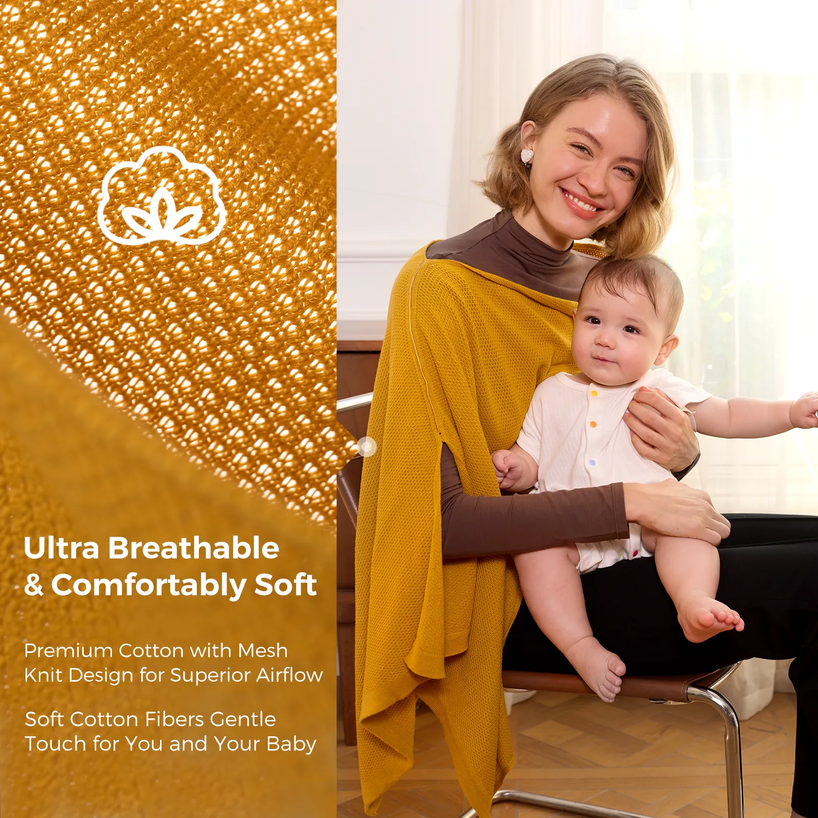 Momcozy Nursing Cover - Soft, Breathable, Multi-Use Privacy Poncho