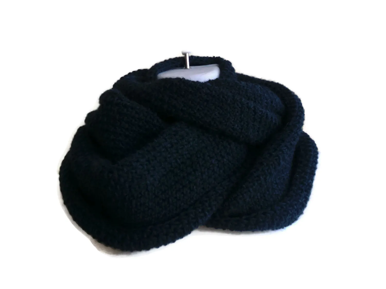 Navy Blue Alpaca Infinity Scarf