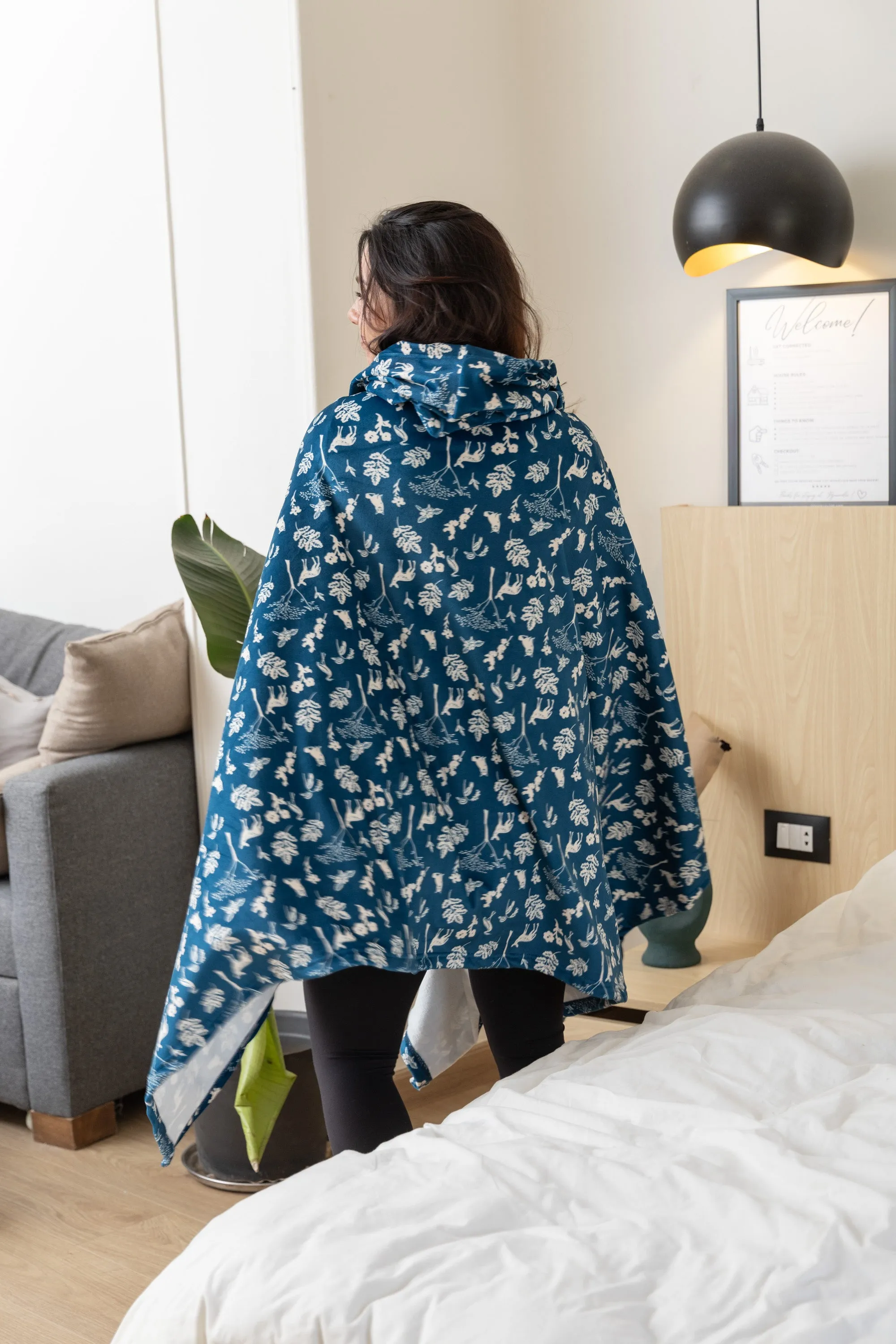 Navy Cozy Poncho Blanket