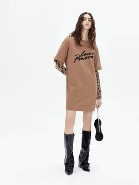 Paneled Sleeves Mini Dress