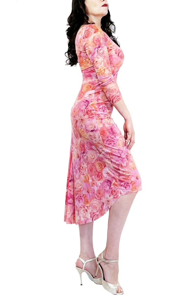 pastel roses NINA mesh tango dress with sleeves