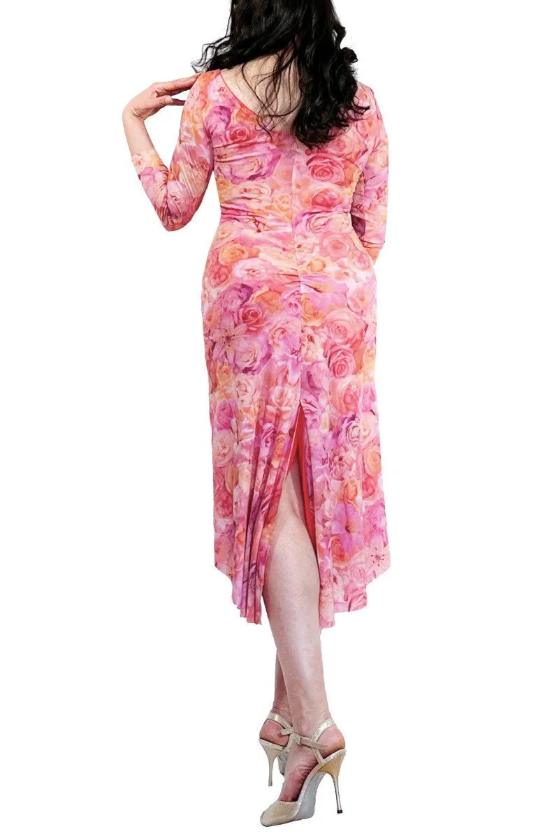 pastel roses NINA mesh tango dress with sleeves