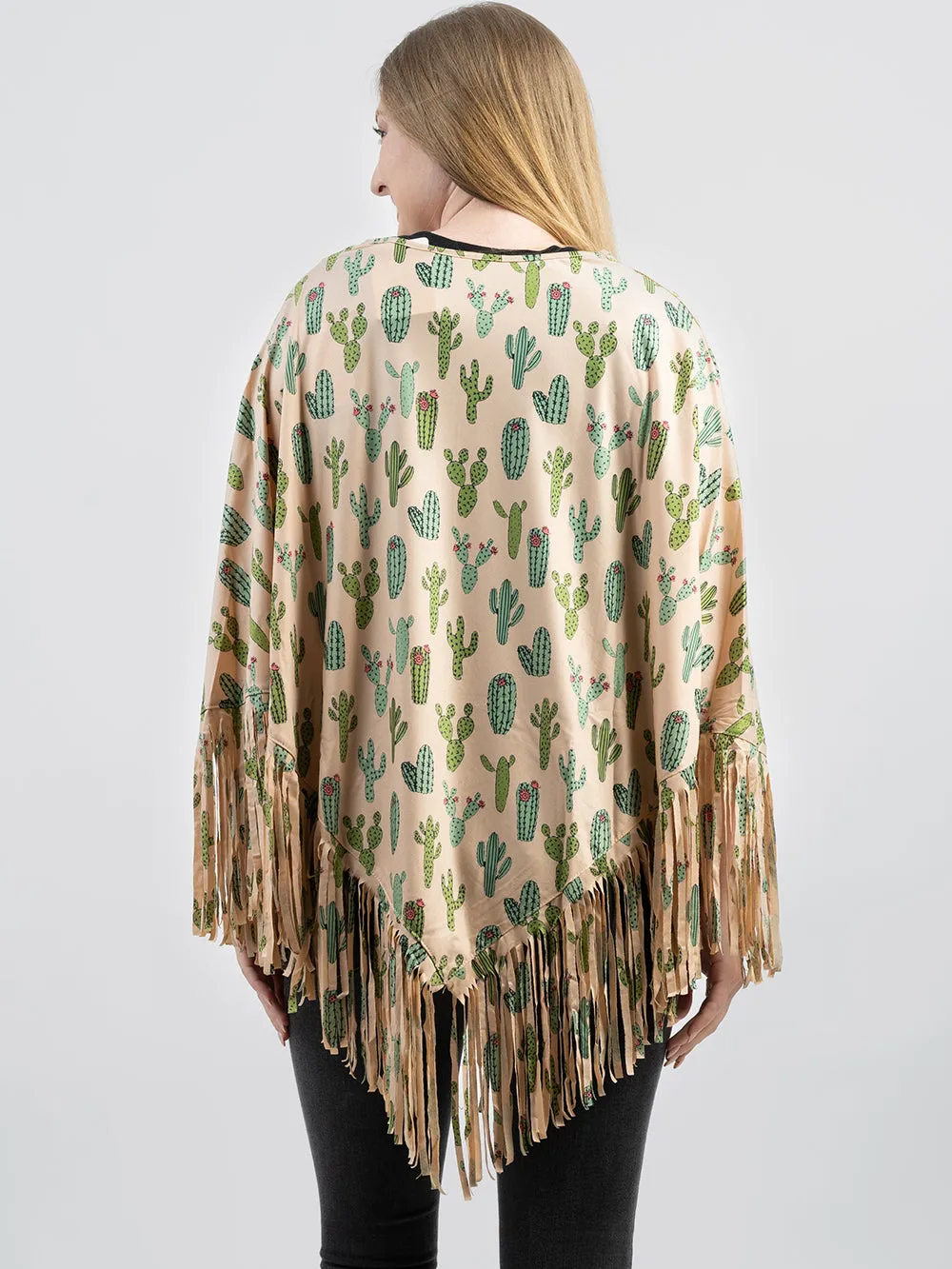 PCH-1709 Montana West cactus Print Poncho