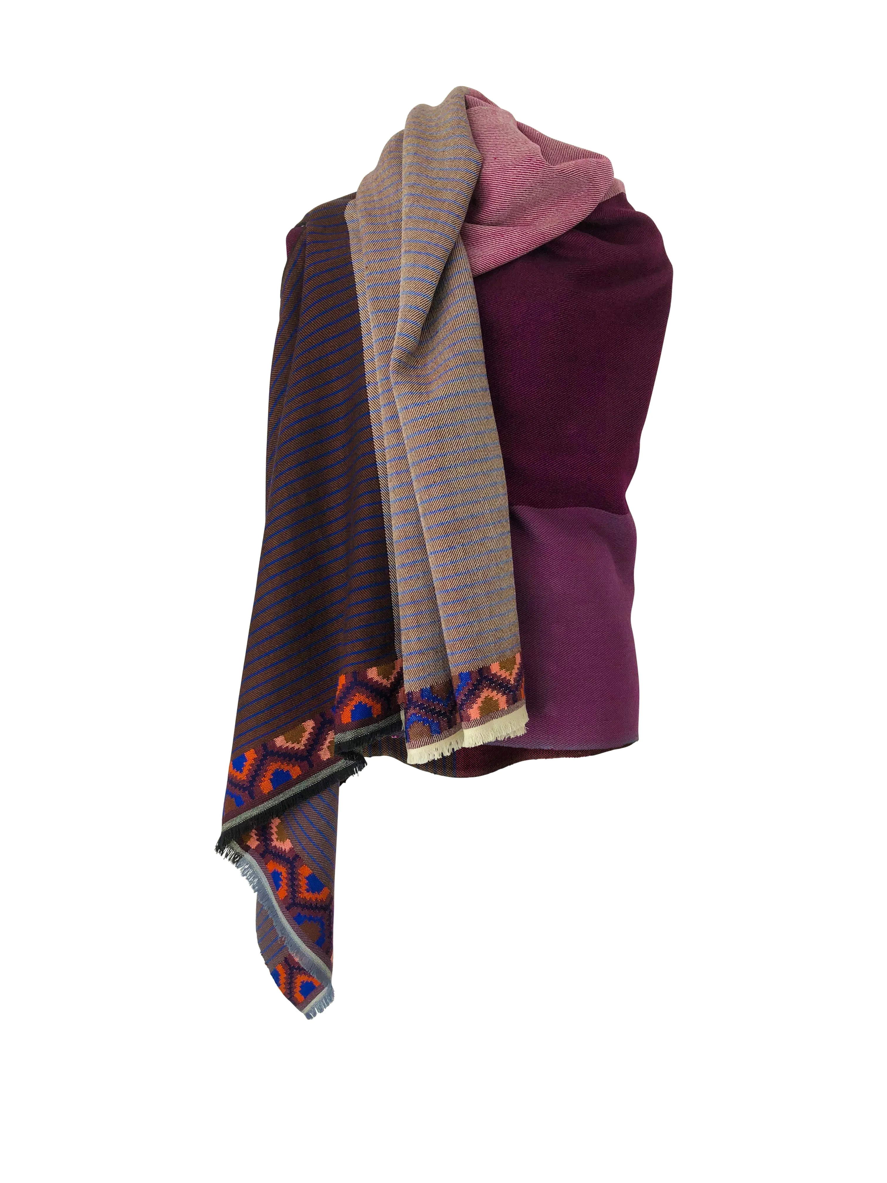 PETITE Light Wool Cape Fusion Plum