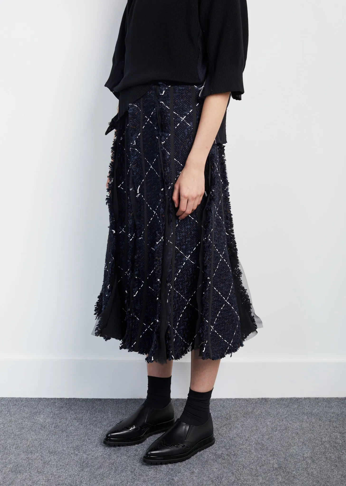 Plaid Tweed Skirt