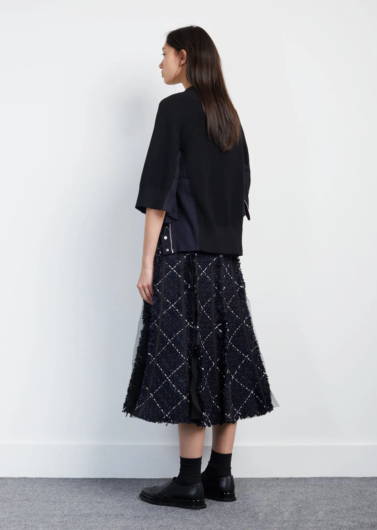 Plaid Tweed Skirt