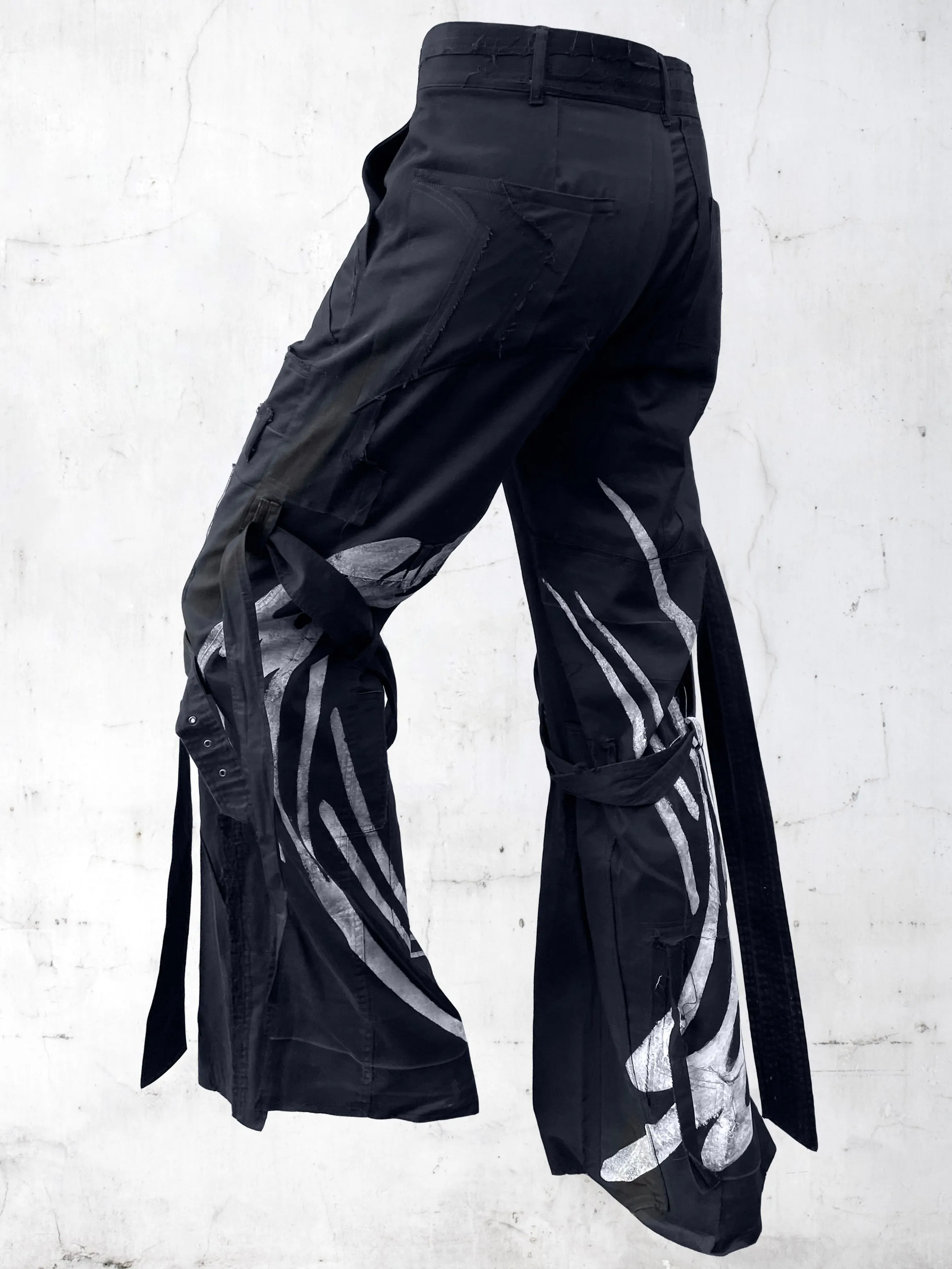 PRINTED SUBMARINE PATCHWORK PANTS BLACK
