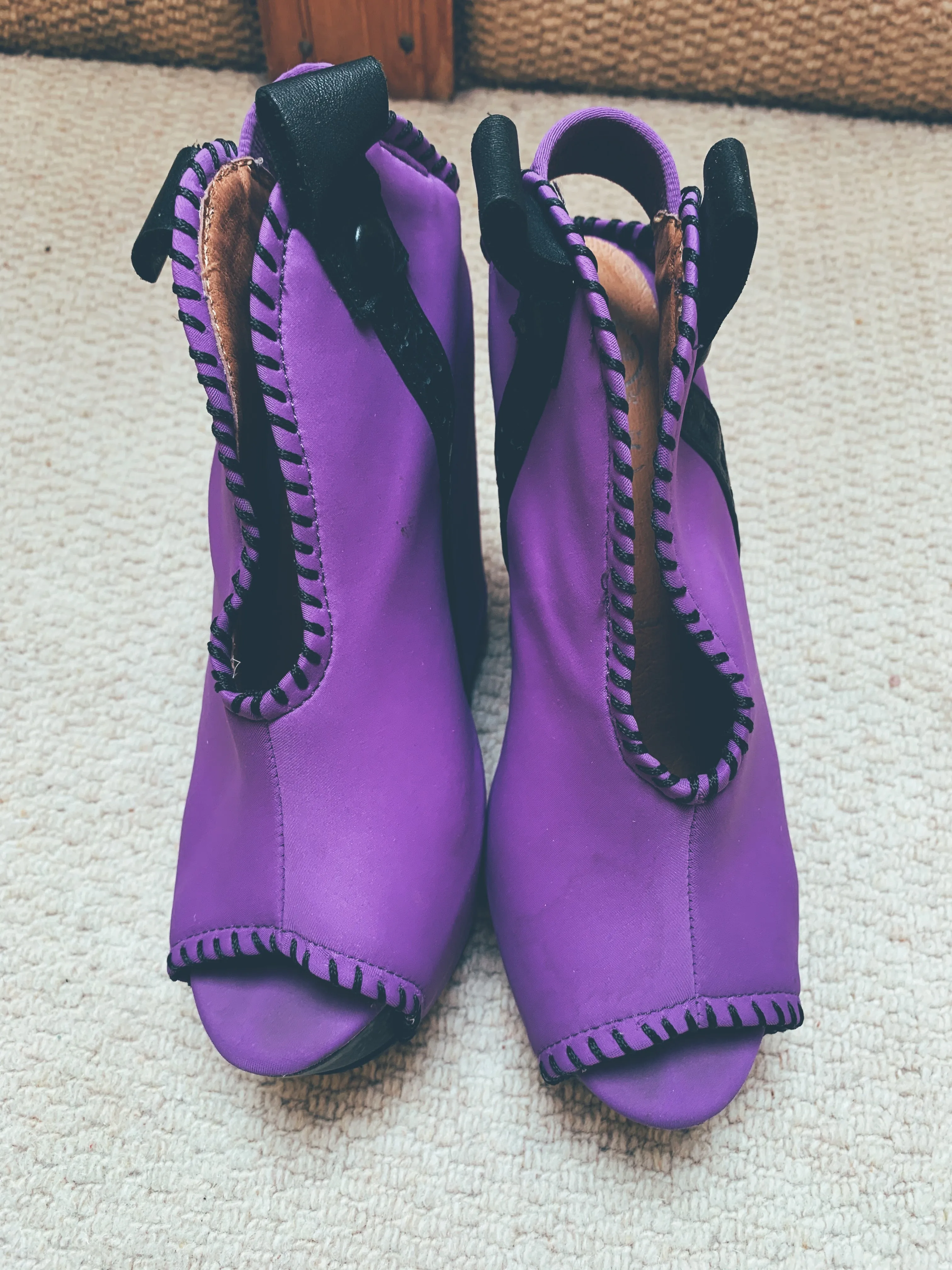 Purple Neoprene Jefferey Campbell 'Havana' Wedges UK 4