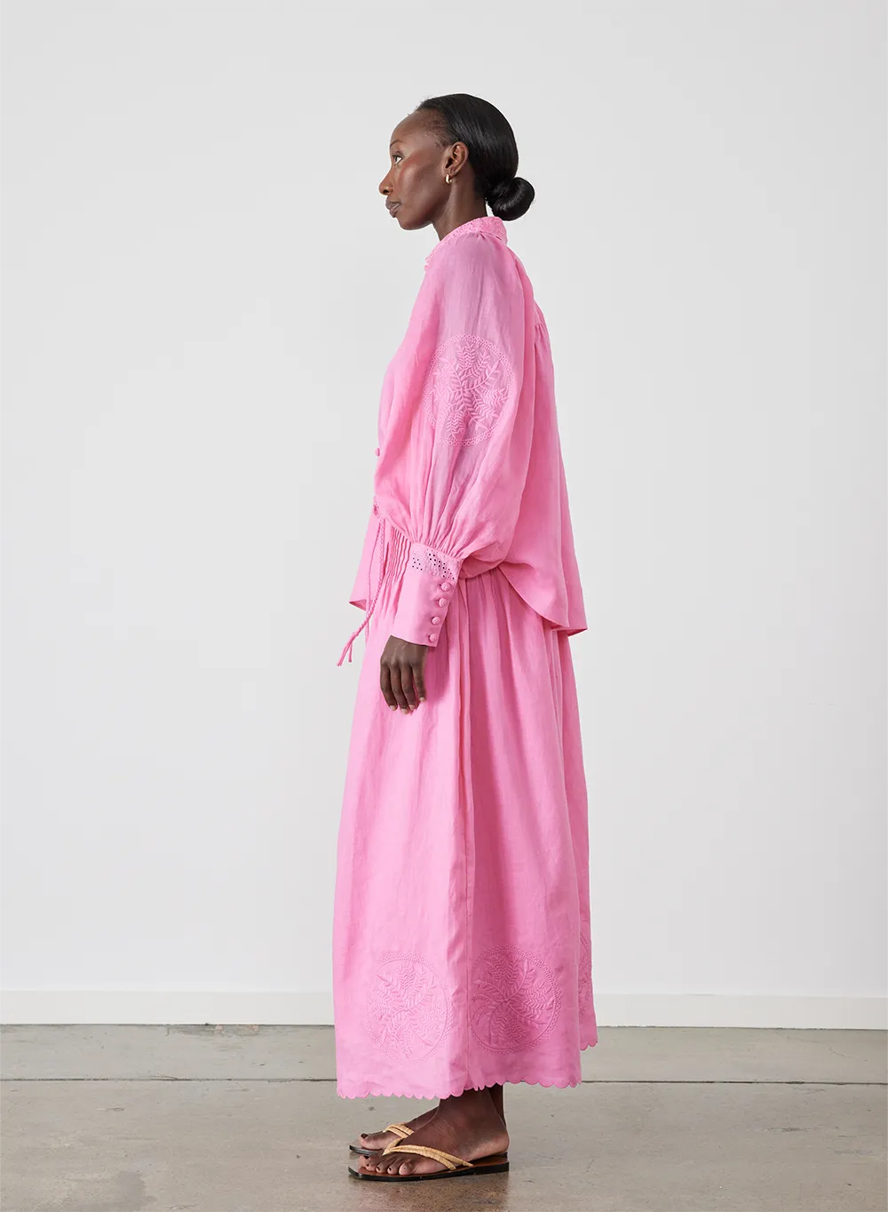 Roxanna Linen Ramie Shirt | Dahlia Pink