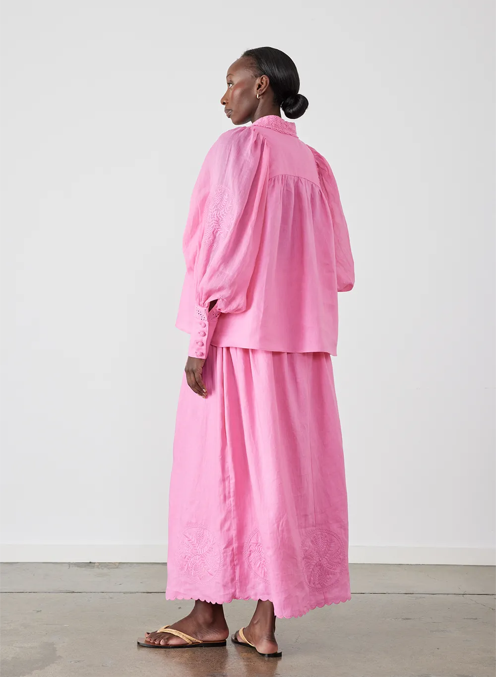 Roxanna Linen Ramie Shirt | Dahlia Pink
