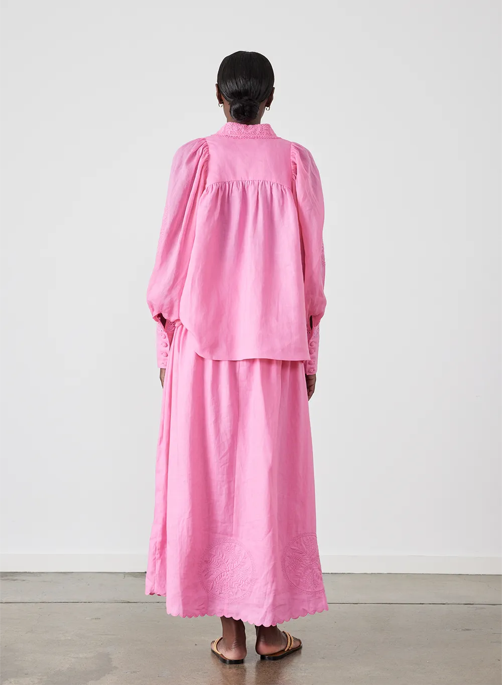Roxanna Linen Ramie Shirt | Dahlia Pink