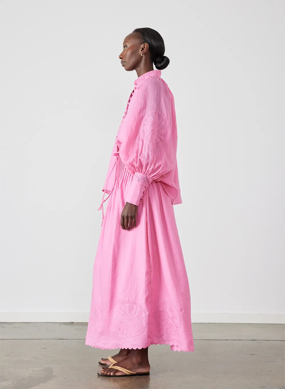 Roxanna Linen Ramie Shirt | Dahlia Pink