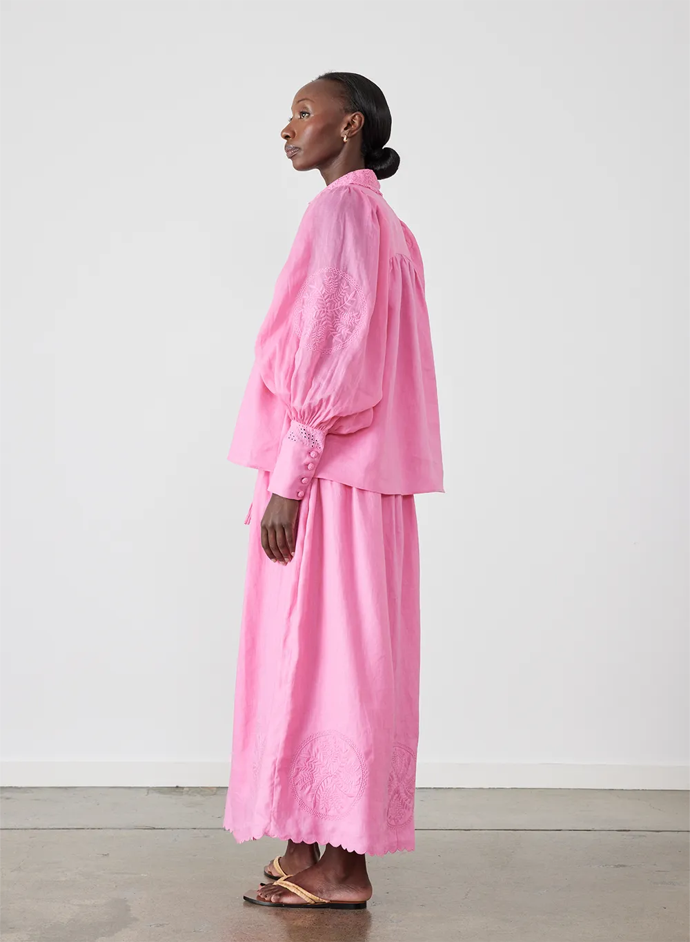 Roxanna Linen Ramie Shirt | Dahlia Pink