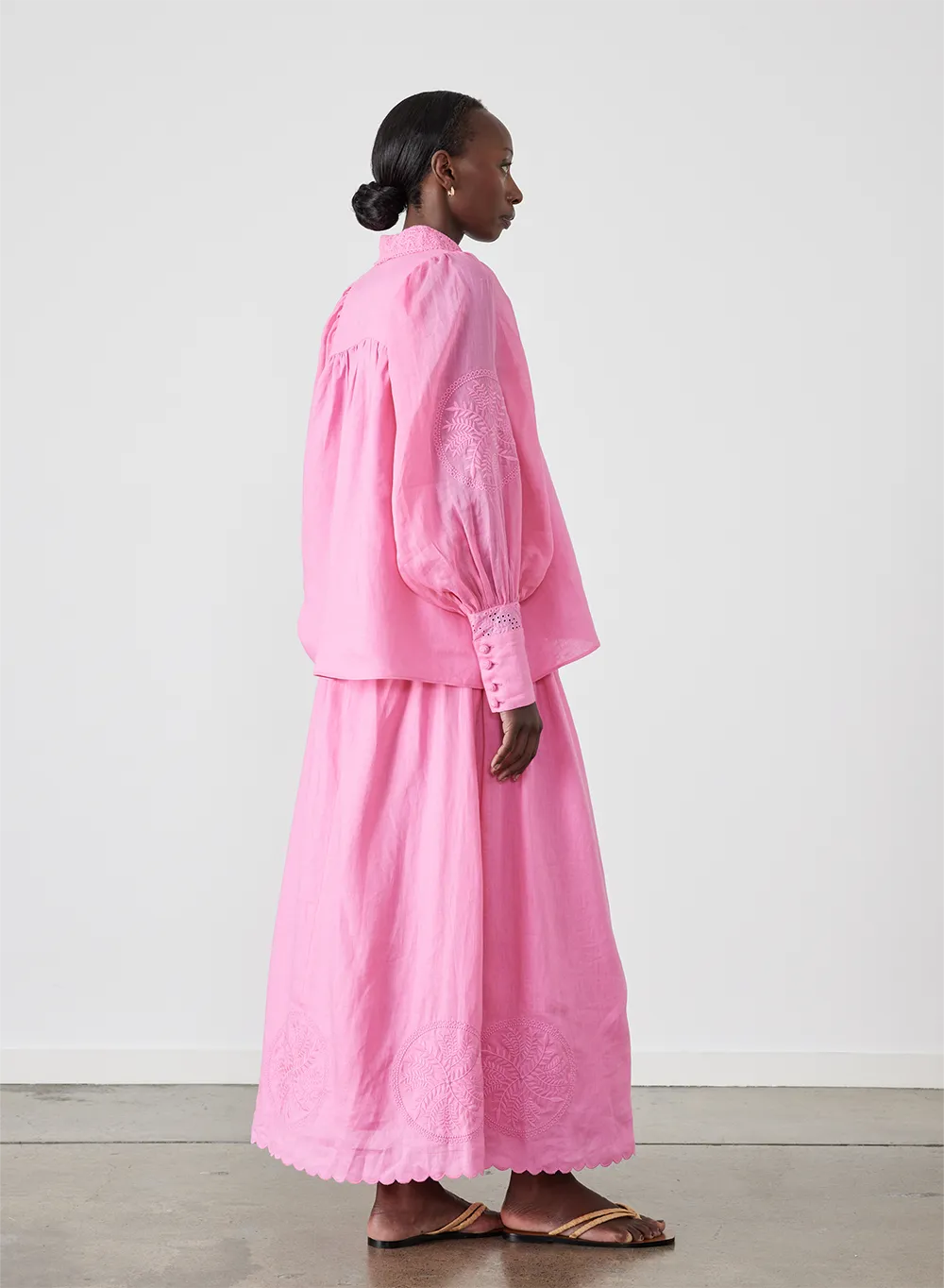 Roxanna Linen Ramie Shirt | Dahlia Pink