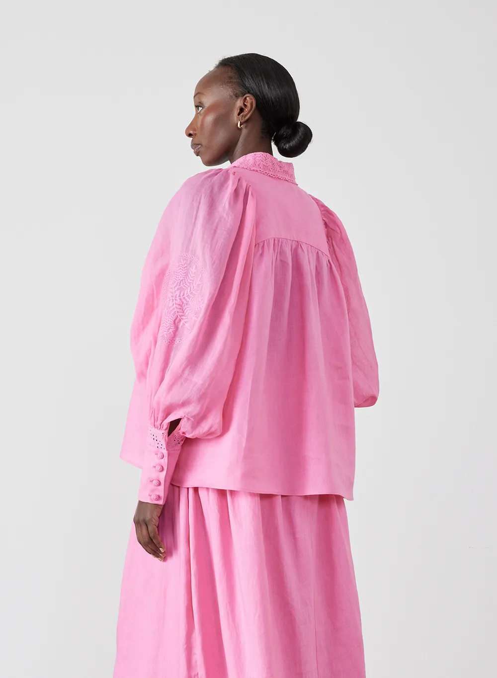 Roxanna Linen Ramie Shirt | Dahlia Pink