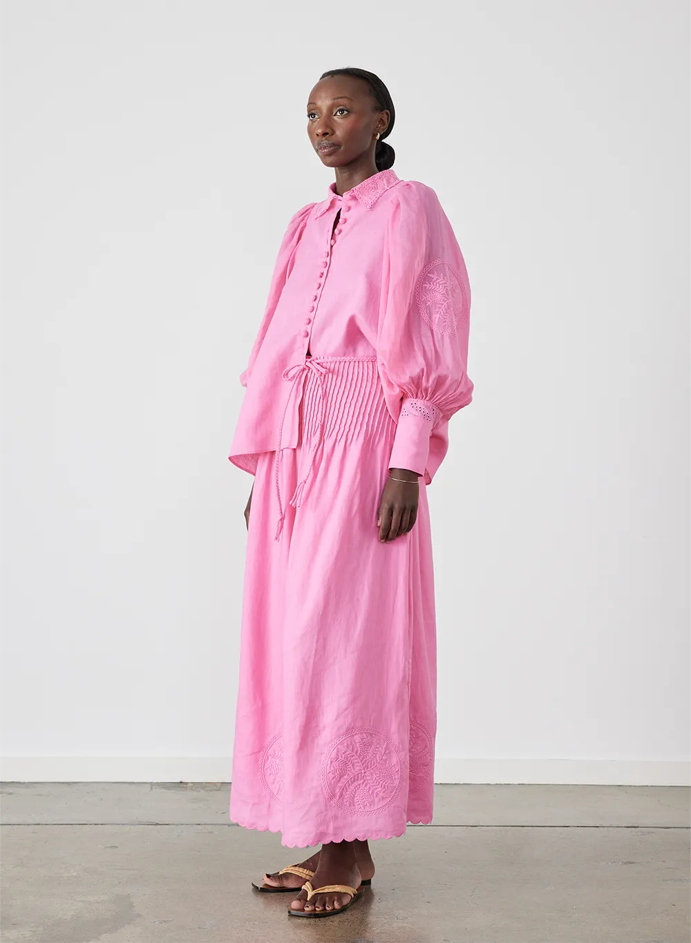 Roxanna Linen Ramie Shirt | Dahlia Pink