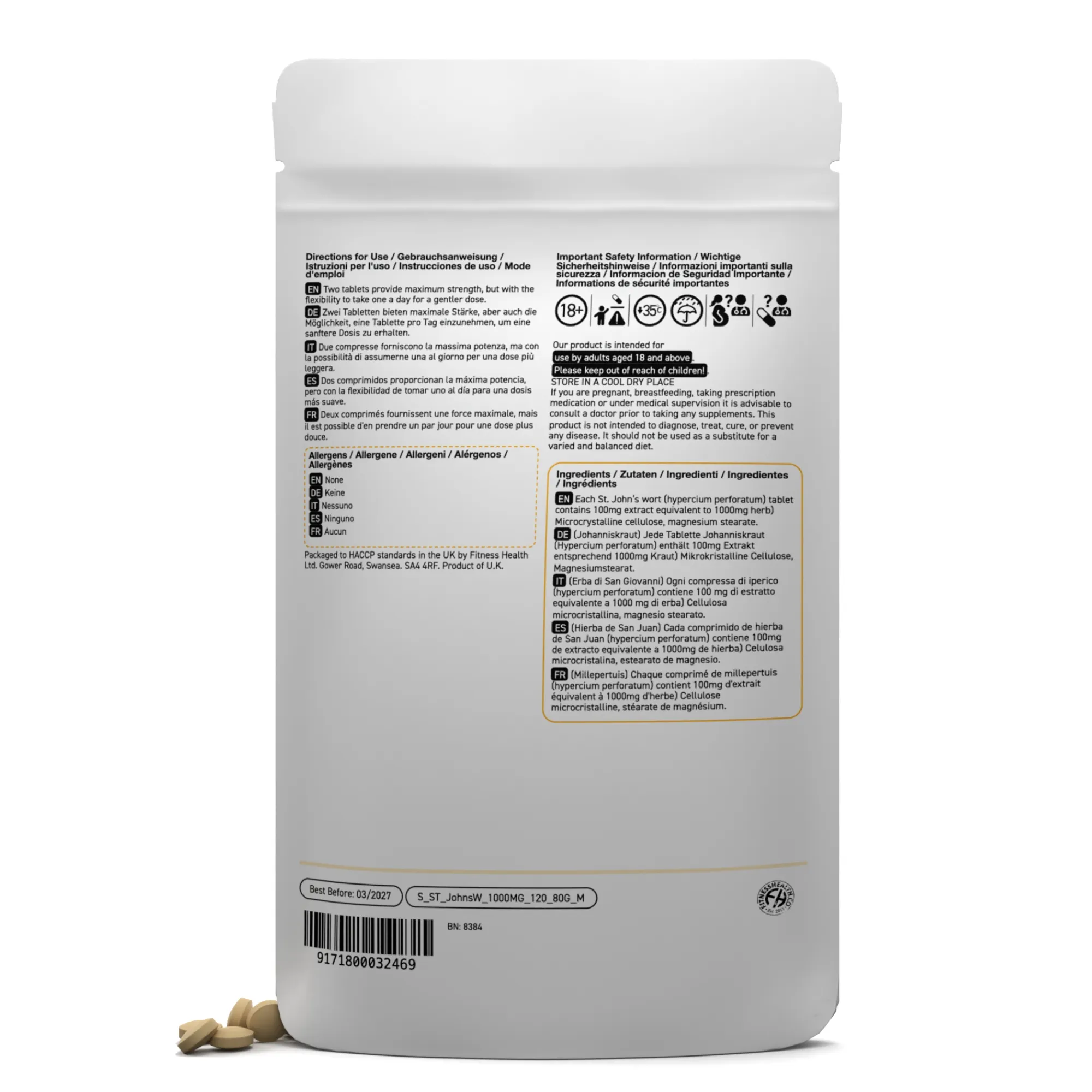 St Johns Wort Extract tablets 1000mg