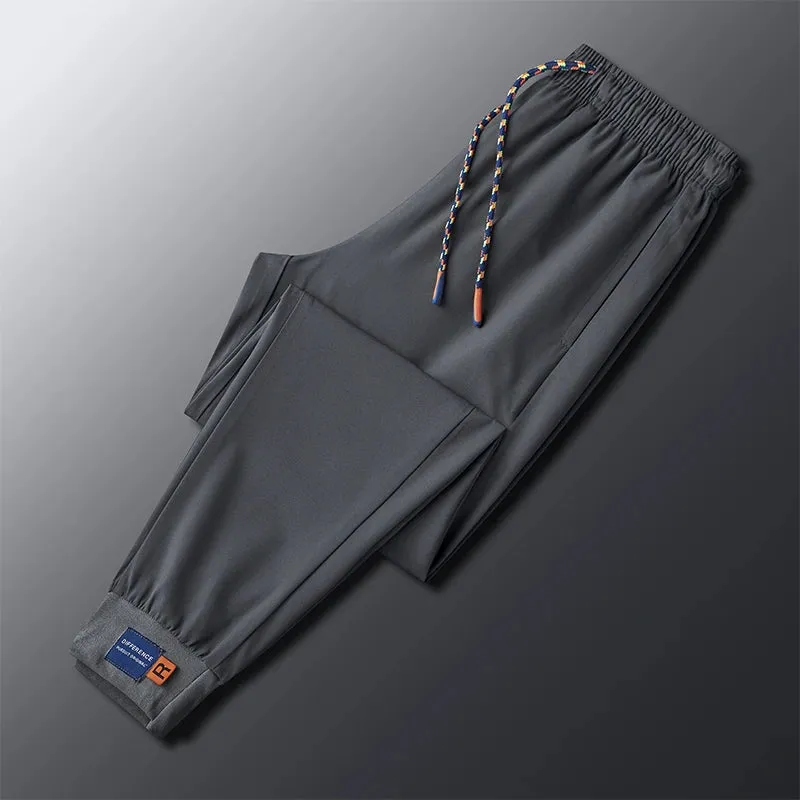 Summer Ice Silk Casual Pants, Men's Season Ice Silk Quick Drying Pants, Men's Ultra Thin Comfortable Sports Pants, Breathable, L
