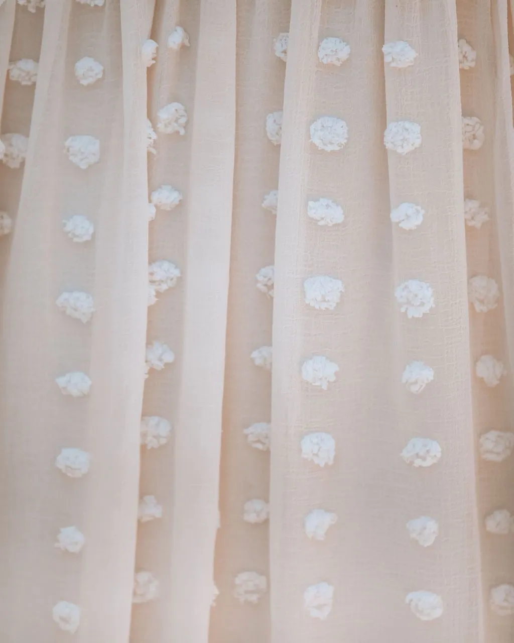 Textured Pom Babydoll Dress, Champagne