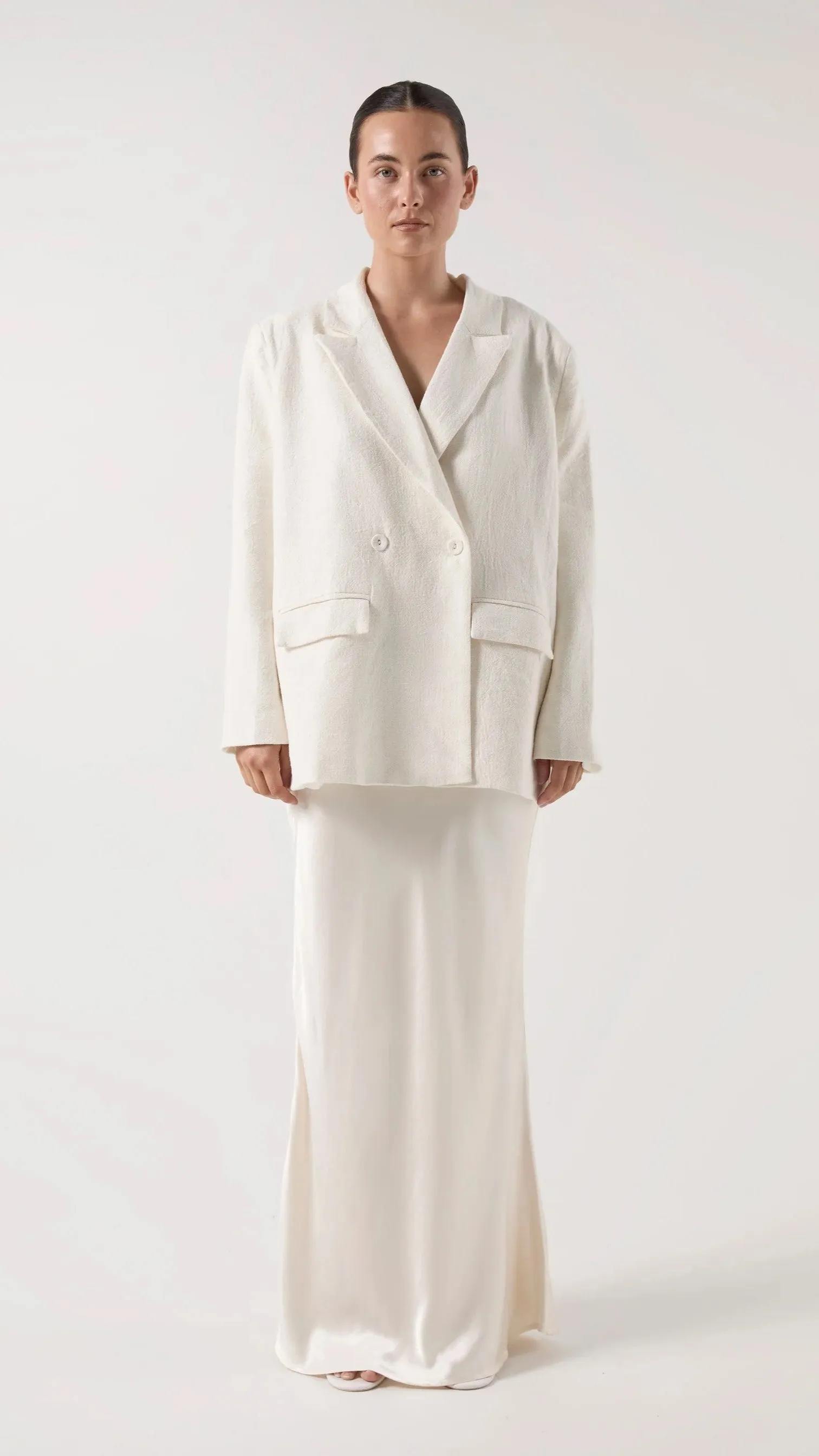 Tilly Oversized Boyfriend Blazer - White