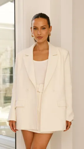 Tilly Oversized Boyfriend Blazer - White