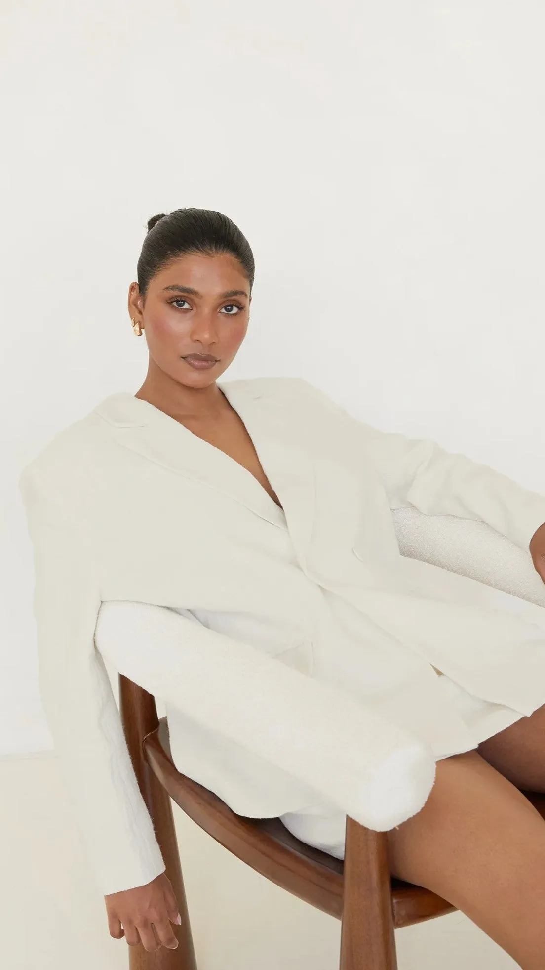 Tilly Oversized Boyfriend Blazer - White