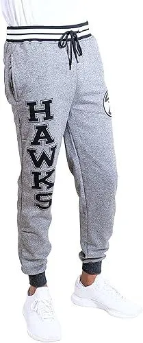 Ultra Game NBA Official Men’s Super Soft Game Day Jogger Sweatpants - Unisex, Atlanta Hawks, Black Mar|Atlanta Hawks
