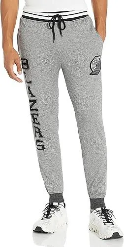 Ultra Game NBA Official Men’s Super Soft Game Day Jogger Sweatpants - Unisex, Portland Trail Blazers, Black Marl|Portland Trail Blazers