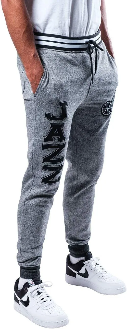 Ultra Game NBA Official Men’s Super Soft Game Day Jogger Sweatpants - Unisex, Utah Jazz, Black Marl|Utah Jazz