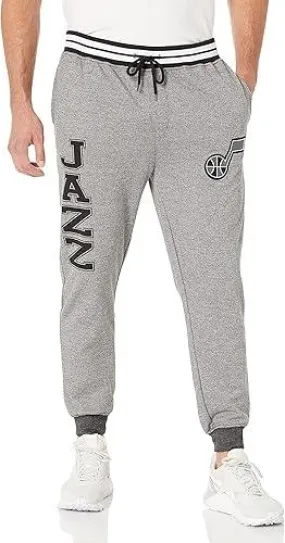 Ultra Game NBA Official Men’s Super Soft Game Day Jogger Sweatpants - Unisex, Utah Jazz, Black Marl|Utah Jazz