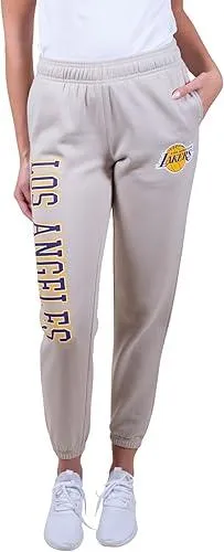 Ultra Game NBA Official Women's Super Soft Active Fleece Sweatpants Joggers, Los Angeles Lakers|Los Angeles Lakers