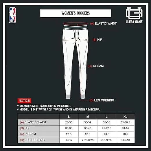 Ultra Game NBA Official Women's Super Soft Active Fleece Sweatpants Joggers, Los Angeles Lakers|Los Angeles Lakers